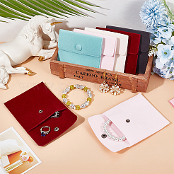 10шт 5 цвета квадратных бархатных мешков для ювелирных изделий TP-CP0001-04