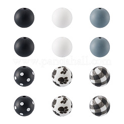 78 шт. 6 стильных экологически чистых силиконовых бусины для пищевых продуктов SIL-TA0001-12