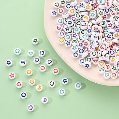 Белые непрозрачные акриловые бусины&nbsp;MACR-YW0001-19D