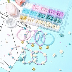 Наборы для изготовления браслетов из синтетической бирюзы и бисера своими руками&nbsp;DIY-FS0007-01