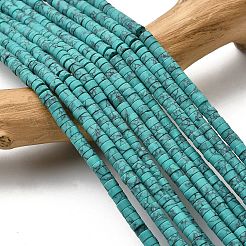 Окрашенные синтетические бирюзовые бусы нити G-Z089-A04-O