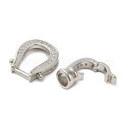 Покрытие стойки латунь микро-паве прозрачный кубический цирконий U-образные складные застежки KK-K349-13P