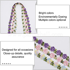 6 ярд двухцветного цветочного полиэстерового кружева&nbsp;OCOR-GF0003-17