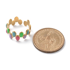 Кольца-манжеты овальные открытые из нержавеющей стали 304 с эмалью для женщин&nbsp;STAS-Z112-08G