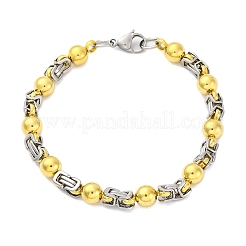 Браслеты из круглой и византийской цепей из нержавеющей стали 304 для женщин и мужчин BJEW-R018-19GP