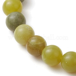 Браслеты из натурального китайского нефрита с круглыми бусинами для женщин и мужчин&nbsp;BJEW-TA00599