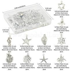 20 шт. 10 подвески из сплава в тибетском стиле с морскими организмами TIBEP-FS0001-47