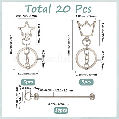 10шт. брелок для ключей из железного прута с бусинами&nbsp;KEYC-SC0001-77