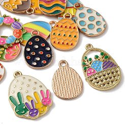 Подвески из сплава с эмалью в виде пасхальных яиц&nbsp;ENAM-B038-01G