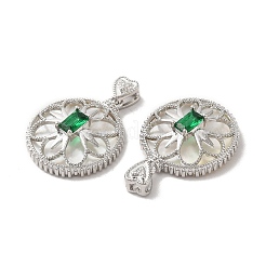 Латунные изумрудные подвески со стразами&nbsp;KK-I703-13P