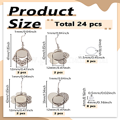 Наборы для самостоятельного изготовления сережек-подвесок из нержавеющей стали 304&nbsp;DIY-LP0005-21B-P