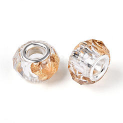 Прозрачные европейские бусины-рондель из смолы RESI-N044-01