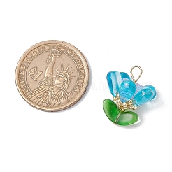 Подвески из латунного стекла с цветами&nbsp;PALLOY-MZ00630-06