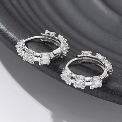 Серьги-кольца из латуни и стекла&nbsp;EJEW-Q014-23P