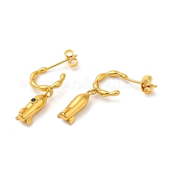 Серьги-гвоздики с подвесками в форме ракеты из кубического циркония&nbsp;EJEW-A101-03G