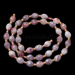 Натуральные лепидолитовые бусины G-F809-A43-01