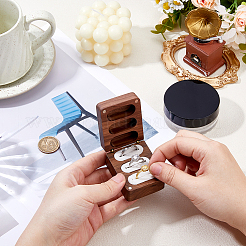 1шт подарочная коробка для ювелирных изделий из орехового дерева с 3 отделениями и магнитной крышкой CON-DC0001-15A