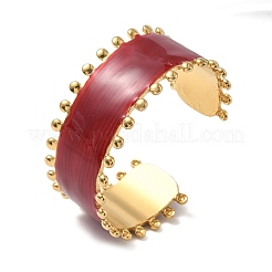 Браслеты-манжеты из нержавеющей стали 304 с эмалью для женщин&nbsp;LS-BJEW-F518-03C-G