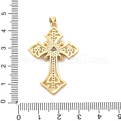 Стойка из латуни с подвесками из кубического циркония и имитацией жемчуга из АБС-пластика KK-Q017-07E-G