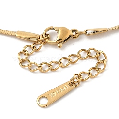 Ионное покрытие (ip) 304 нержавеющая сталь и ракушка сердце кулон плоская змея цепи ожерелья для женщин NJEW-F328-07G