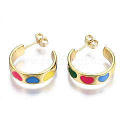 Серьги-гвоздики из латуни X-EJEW-T014-06G-NF