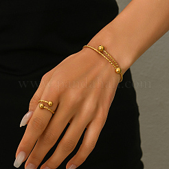 Минималистичные браслеты-манжеты и наборы колец из нержавеющей стали для женщин IM2160