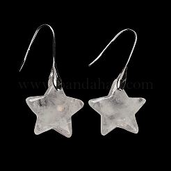 Серьги с подвесками в форме звезды из натурального кварца&nbsp;EJEW-I315-03P-09