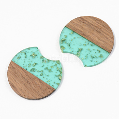 Подвески из прозрачной смолы и ореха&nbsp;RESI-S389-001A-B03