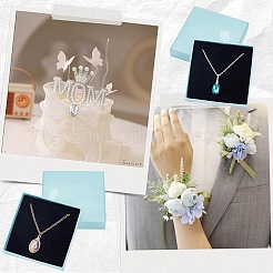 2 шт. квадратные картонные бумажные коробки для хранения ювелирных изделий CBOX-BBC0001-02B