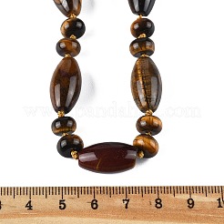 Натуральный тигровый глаз бисерные ожерелья NJEW-S388-13