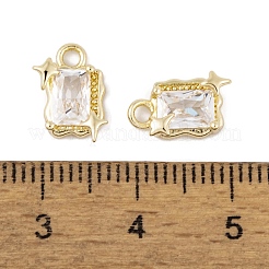 Латунные микропаве прозрачные подвески с фианитом&nbsp;LS-KK-L212-02G