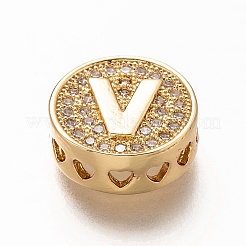 Позолоченные многожильные звенья из латуни с микропейвом и кубическим цирконием&nbsp;KK-P191-01V-G