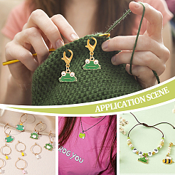 Подвеска в виде лягушки из сплава эмали с замком маркеры петель&nbsp;HJEW-AB00061