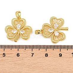 Латунные микропаве прозрачные подвески с фианитом&nbsp;KK-H262-14G