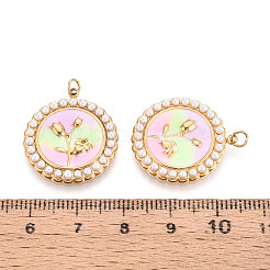 Подвески из нержавеющей стали 304 и эмалированного АБС-пластика с имитацией жемчуга STAS-T069-82B