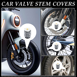 8 шт. колпачки для вентилей шин из смолы и сплава со стразами&nbsp;HJEW-DR00251