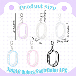 6 шт. 6-цветные портативные дорожные прозрачные пластиковые сумки на молнии с застежками из сплава ABAG-GA0001-29B