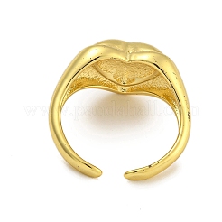 Сердечная стойка покрытие латунные перстни RJEW-C111-03G