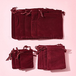 18 шт. 3-х видов прямоугольных бархатных мешочков с завязками TP-FS0001-04C