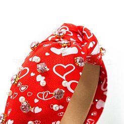 Резинки для волос с жемчугом и стразами ко Дню святого Валентина PW-WG30591-01