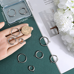 12 шт. 3 стиля фурнитуры для сережек-колец из нержавеющей стали 201 STAS-BBC0004-91P