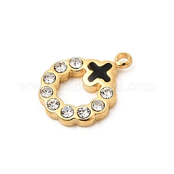 Подвески из нержавеющей стали 304 со стразами&nbsp;STAS-P431-38B-G