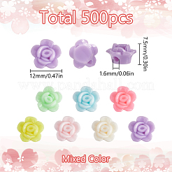 500 шт. Непрозрачные акриловые бусины MACR-SC0001-53