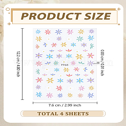 4 лист цветочных пластиковых самоклеящихся наклеек для дизайна ногтей&nbsp;MRMJ-LP0002-15