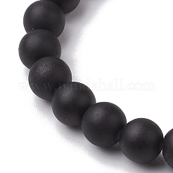 Браслеты из синтетической бирюзы с черепом и крестиком на Хэллоуин&nbsp;BJEW-JB10852-02