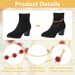 Сплав с пластиковым жемчугом и латунными цепочками для ремней безопасности HJEW-HS00059