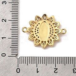 Религиозные латунные микро-паве прозрачные кубические цирконии цветы соединительные подвески&nbsp;KK-I360-008G-02