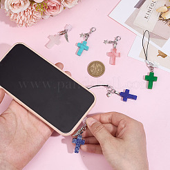 6 шт. ремешки для мобильных телефонов из натуральных и синтетических драгоценных камней HJEW-MA00021