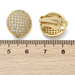 Полукруглые латунные клипсы с микропаве из прозрачных кубических цирконий&nbsp;EJEW-M082-14G