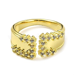 Открытая манжета из латуни с цирконием RJEW-B051-25G